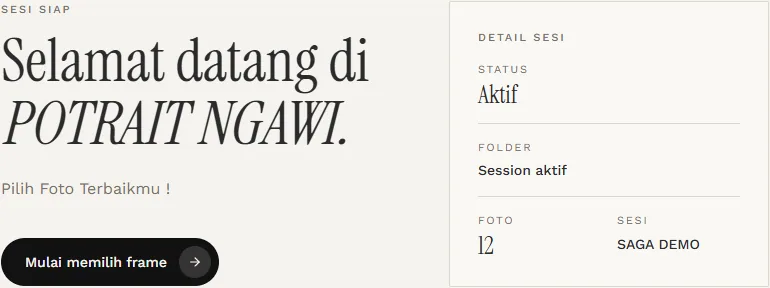 Demo SagaView: Mulai customer flow